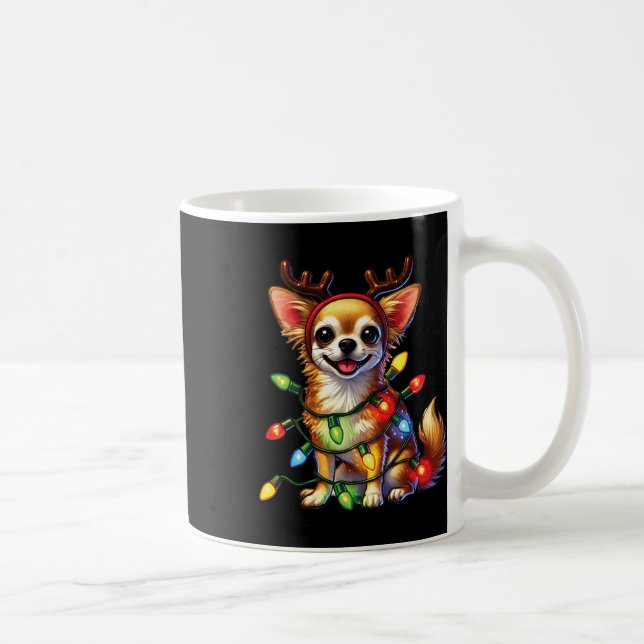 Pet Animal Lovers Chihuahua Dogs Reindeer Christma Coffee Mug (Right)