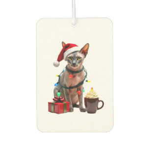 Pet Animal Lovers Cute Sphynx cat Reindeer Antlers Car Air Freshener