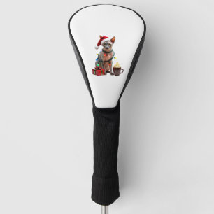 Pet Animal Lovers Cute Sphynx cat Reindeer Antlers Golf Head Cover