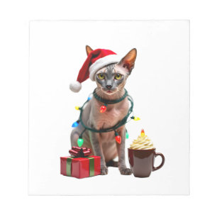 Pet Animal Lovers Cute Sphynx cat Reindeer Antlers Notepad