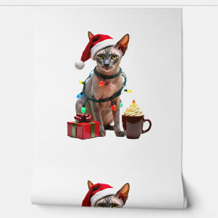 Pet Animal Lovers Cute Sphynx cat Reindeer Antlers Wallpaper