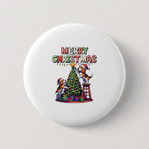 Pet Animal Lovers Xmas Beagle Dogs Decorating Chri 6 Cm Round Badge