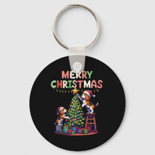Pet Animal Lovers Xmas Beagle Dogs Decorating Chri Key Ring