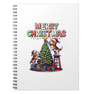 Pet Animal Lovers Xmas Beagle Dogs Decorating Chri Notebook