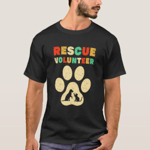 Pet Animal Rescue Volunteer Paw Print Vintage T-Shirt