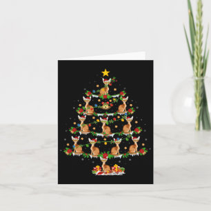 Pet Animal Xmas Lights Santa A  Card