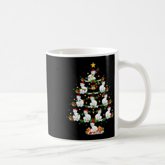 Pet Animal Xmas Lights Santa Arctic Fox Christmas  Coffee Mug (Right)