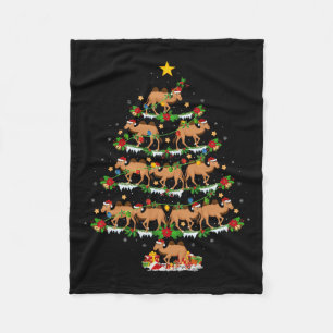Pet Animal Xmas Lights Santa Bactrian Camel Christ Fleece Blanket