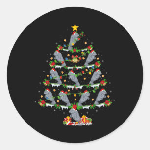 Pet Animal Xmas Lights Santa Manatee Christmas Tre Classic Round Sticker