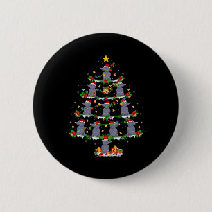 Pet Animal Xmas Lights Santa Mole Christmas Tree 6 Cm Round Badge