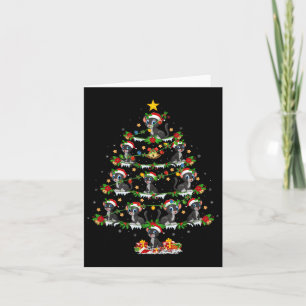 Pet Animal Xmas Lights Santa Panther Christmas Tre Card