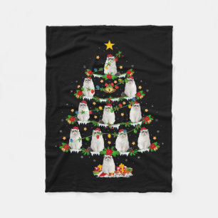 Pet Animal Xmas Lights Santa Ragdoll Cat Christmas Fleece Blanket