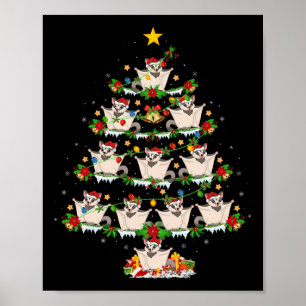 Pet Animal Xmas Lights Santa Sugar Glider Christma Poster