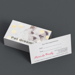 Pet Bathing and Grooming Bulldog Appointment Card
