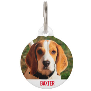 Pet Beagle Dog Photo Personalised Pet Tag