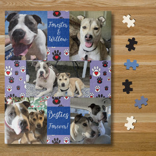 Pet Best Friends personalised photo collage Jigsaw Puzzle