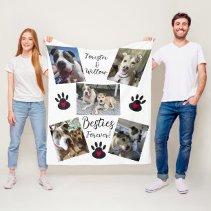 Pet Best Friends photo collage Fleece Blanket