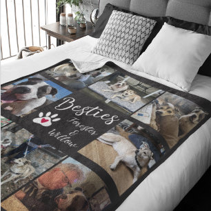 Pet Best Friends photo collage Fleece Blanket