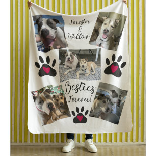 Pet Best Friends photo collage Fleece Blanket