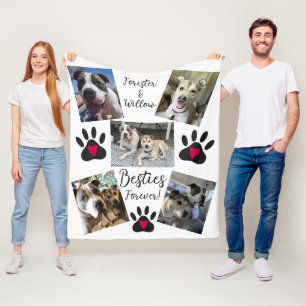 Pet Best Friends photo collage Fleece Blanket