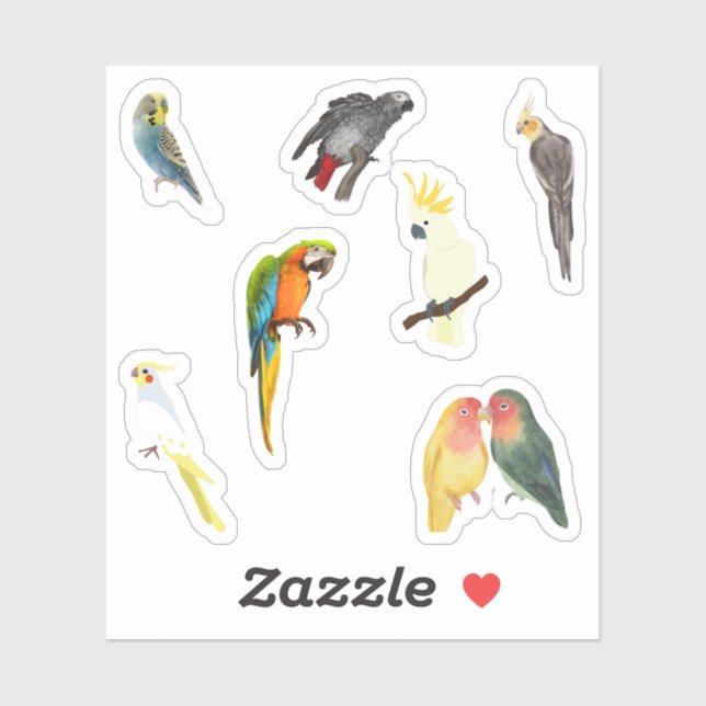 Pet Bird Stickers (Sheet)