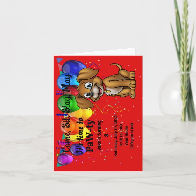 Pet Birthday Party Invitation (Front)