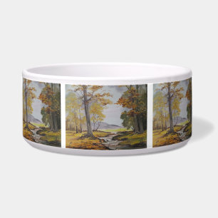 Pet Bowl Ann Hayes Painting Forest Stream