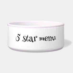 Pet Bowl ceramic 5 star menu design