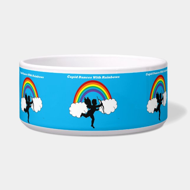 Pet Bowl Cupid Dances With Rainbows (Front)