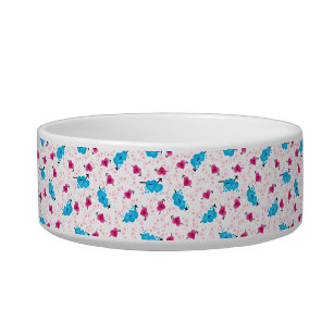 Pet Bowl Hearts Pink & Turquoise