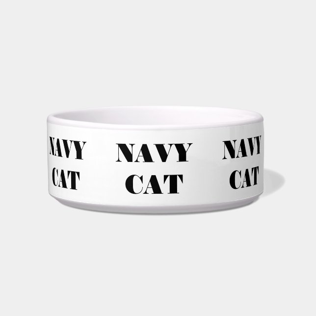 Pet Bowl Navy Cat (Front)