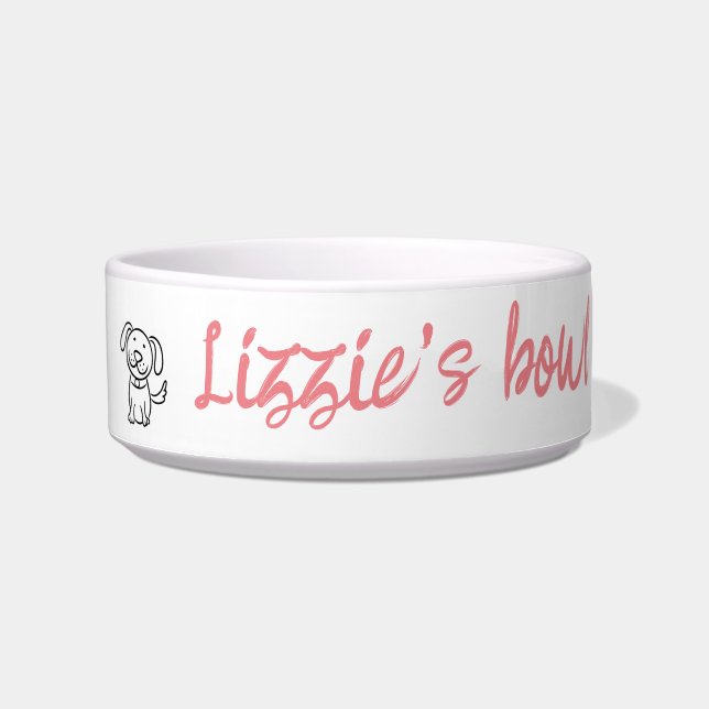 Pet Bowl. Pic and Wording customizable Bowl (Front)