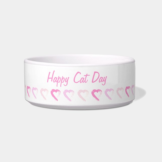 Pet Bowl Pink Hearts  (Front)