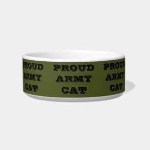 Pet Bowl Proud Army Cat