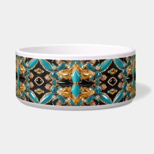 Pet Bowl with Bahamas Colours Abstract Design