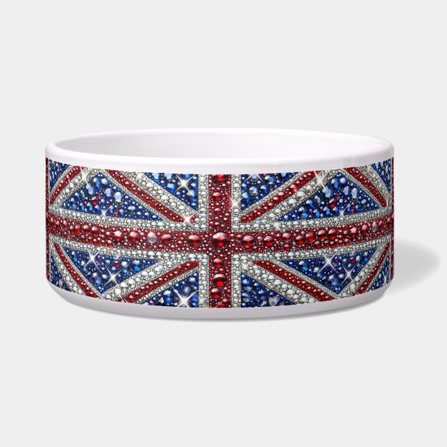 Pet Bowl with British Colours Abstract Design (Front)