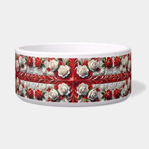 Pet Bowl with English Roses Design
