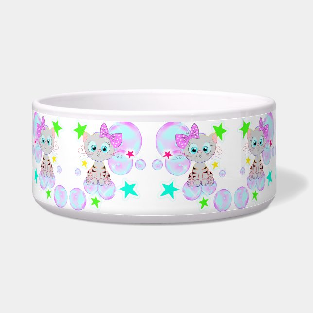 Pet Bowl with Kitten - (Front)
