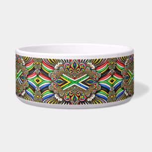 Pet Bowl with South African Colours Abstract Desig