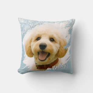 Pet Brush Stroke Custom Photo Memorial Keepsake Cushion
