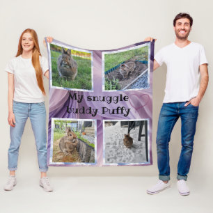 Pet bunny photo snuggle Fleecedecke Fleece Blanket