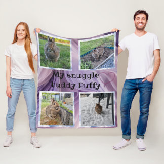 Pet bunny photo snuggle Fleecedecke Fleece Blanket