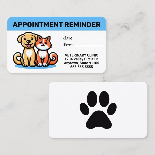 Pet Business Appointment Card (Front/Back)