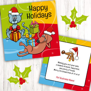 Pet Business Christmas Dog Cat Card