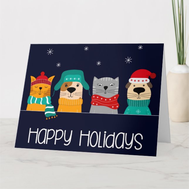 Pet Business Christmas Holiday  Card (Front)