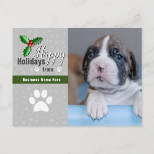 Pet Business Christmas Postcards - Custom Photo