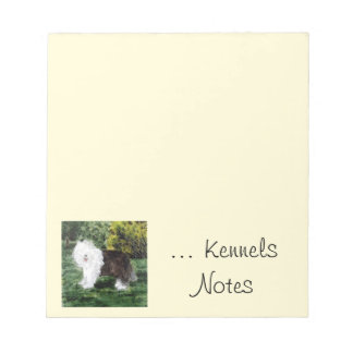 Pet Business Old English Sheepdog Art Custom Notepad