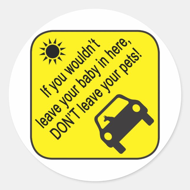 Pet Car Heat Warning Sticker (Front)