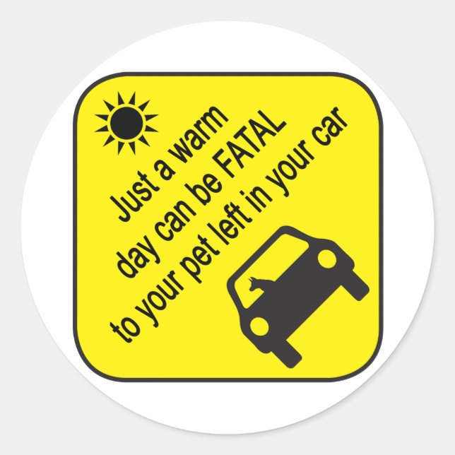 Pet Car Heat Warning Sticker (Front)