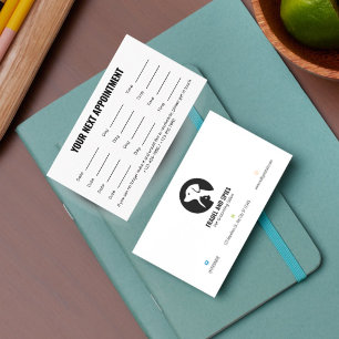 Pet Care Appointment Card with Logo & Cute Animal 